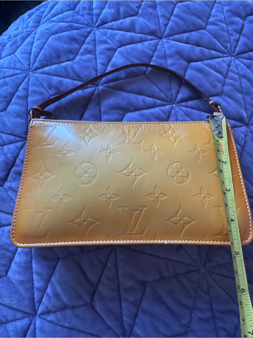 Louis Vuitton Orange Monogram Vernis Wristlet Pochette - Picture 6 of 11